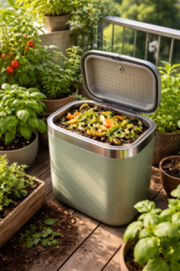 Compostaje en balcón soleado