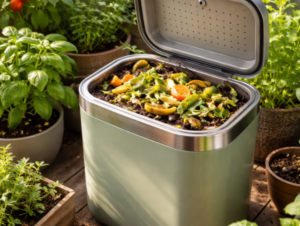 Compostaje en balcón soleado