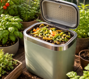 Compostaje en balcón soleado