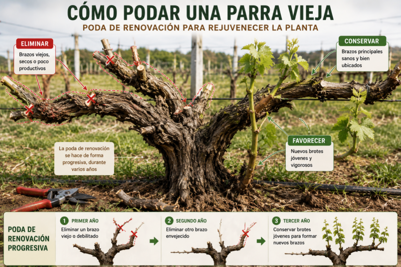Cómo podar una parra vieja