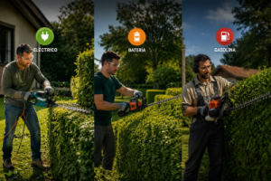 Cortasetos eléctrico vs batería vs gasolina cuál elegir según tu jardín