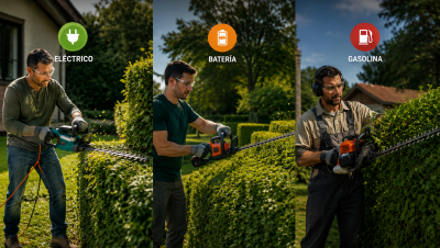 Cortasetos eléctrico vs batería vs gasolina cuál elegir según tu jardín