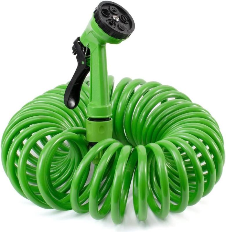 Manguera de jardín en espiral TECHZOCO extensible con pistola
