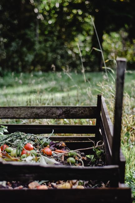 Compostaje casero con restos de verduras y materia orgánica